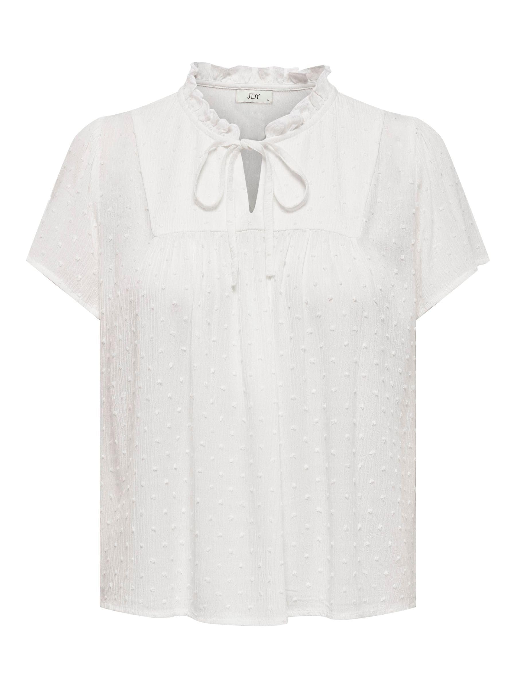 JdY Womens Lima Life S/S Top WVN Noos Blouse, White, 12 UK