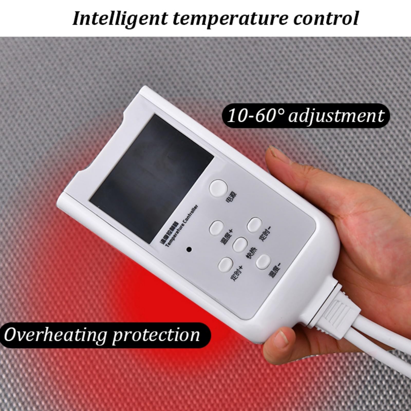 Dywan elektryczny z grafenem, dywan z regulacją temperatury, ogrzewany, grzejnik podłogowy do wnętrz, wodoodporny, miękki, pluszowy dywan, grzejnik do biura i domu (A, 80 * 190 cm)
