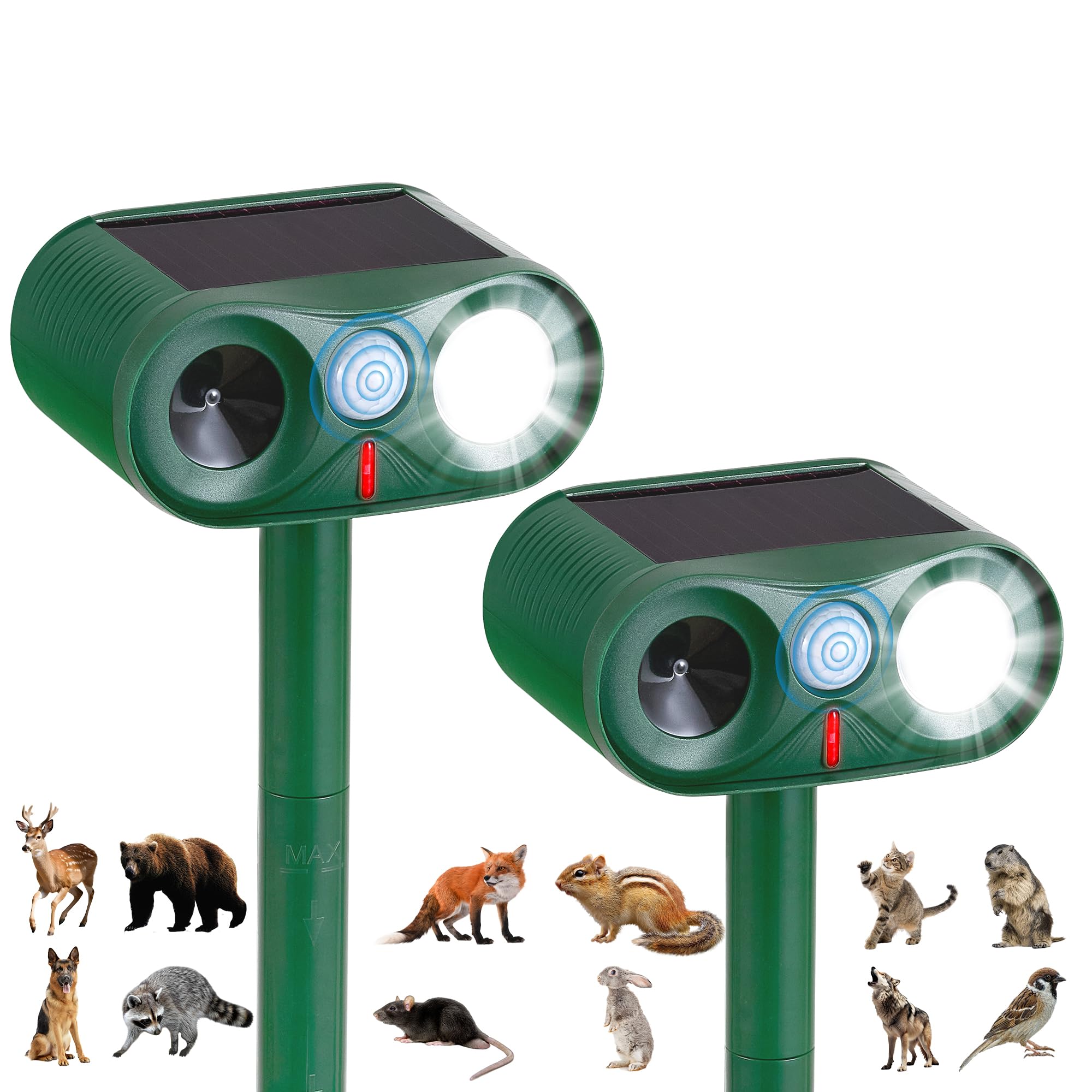 TFKK 2-Pack Solar Ultrasonic with Strobe Light