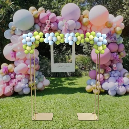 Miniatura 9 de Marco redondo de arco de globos soporte de fondo de arco de metal arcos de boda para ceremonia marco de metal decoración de boda para ceremonia de