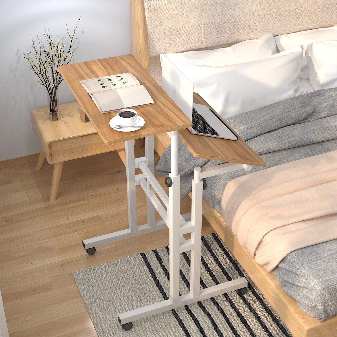 sogesfurniture Scrivania regolabile per computer, postazione di lavoro, scrivania per casa e ufficio, 60 x 30 x 70-115 cm, rovere BHEU-101-OK