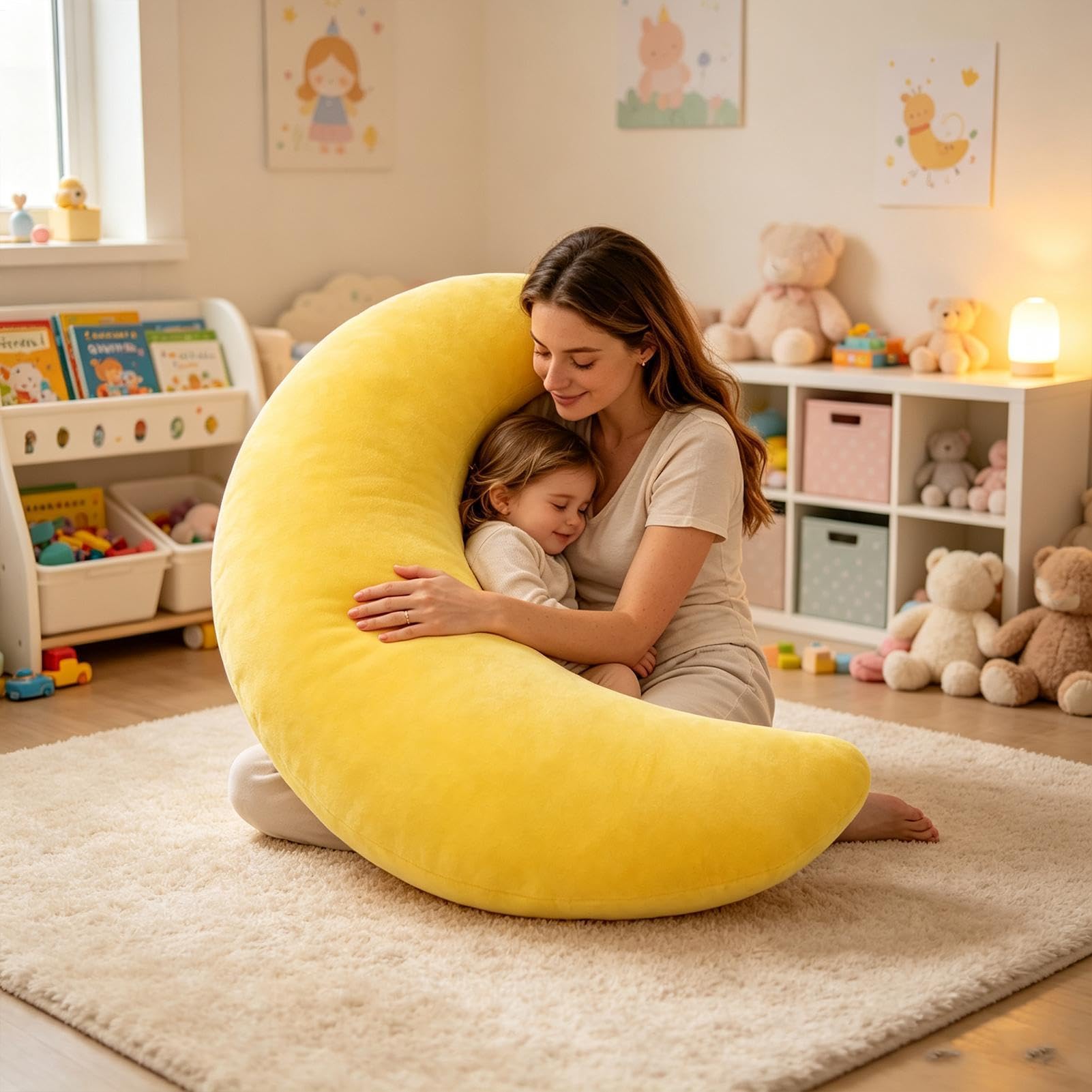 Seitenschläferkissen, Körperkissen 180cm, Halbmondform Ergonomisch | Stützt Rücken, Bauch Und Beine Für Tiefen Schlaf Für Seitenschläfer, Schwangere,Nickerchens Auf Sofa Oder Bett,Bezug Waschbar