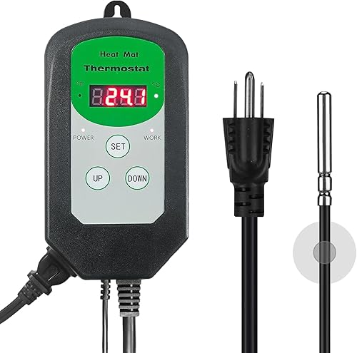 Miniatura 10 de Alfombrilla térmica para plántulas con termostato de 40 a 108 grados Fahrenheit, almohadilla térmica hidropónica cálida con controlador