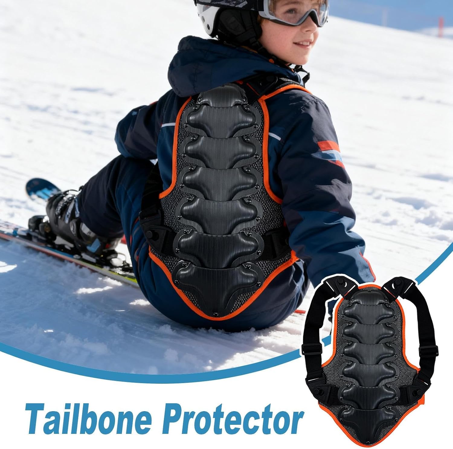 Tailbone Protector Spine – Back Protective Cushion Hip, Pads Cycling Snowboarding Skateboarding, Horseback Riding Football | Cycling Snowboarding Skateboarding Horseback Riding Football
