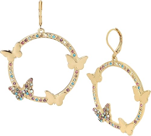 Pendientes de aro Betsey Gypsy, Metal no precioso. Vidrio, No es una piedra preciosa