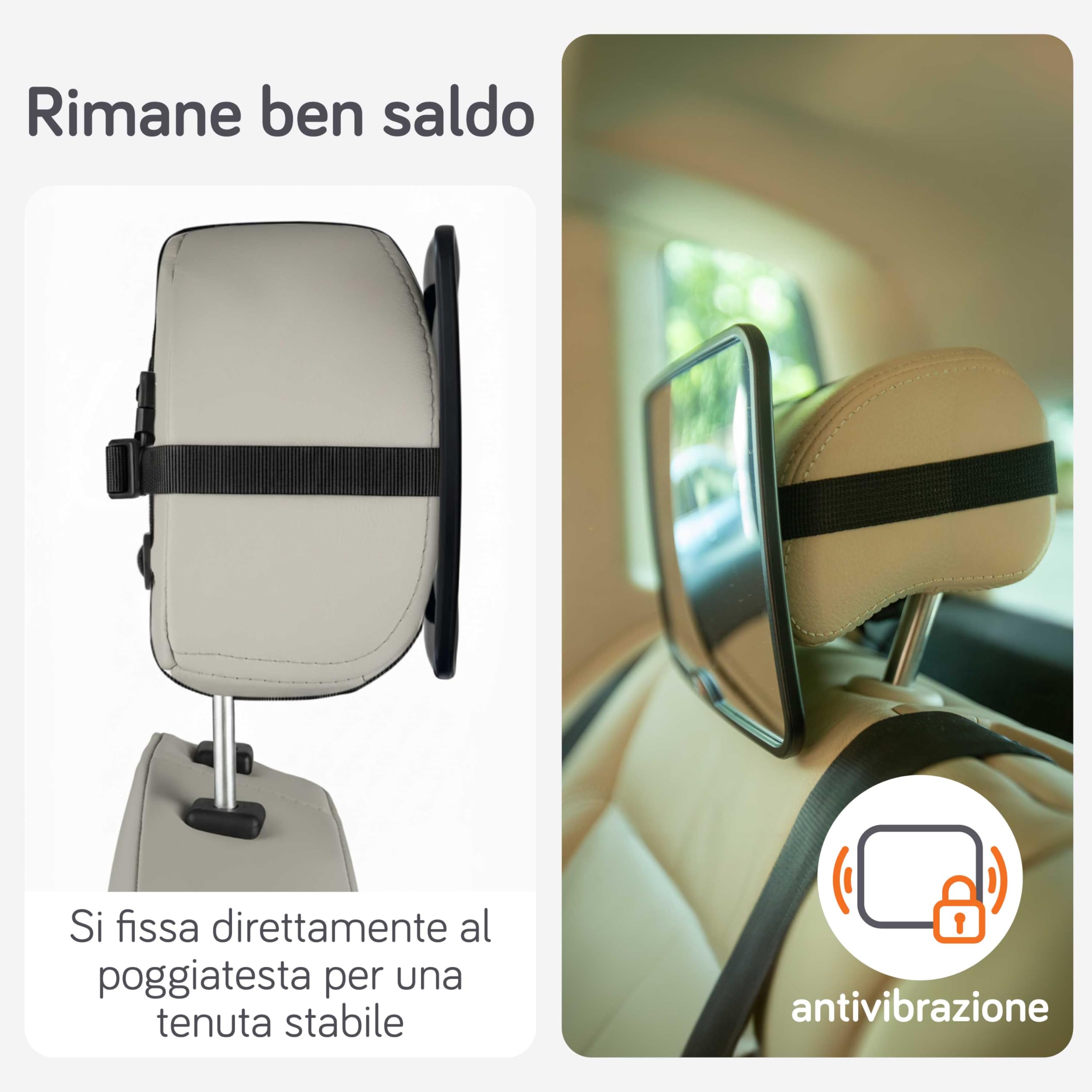 Specchietto Retrovisore Auto Infrangibile Bambini Baby Uma 24 x 16 cm
