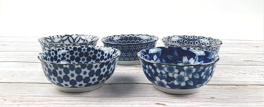 煎茶 染付 蛙 題詞 碗 五件 雅(K-LC760) 煎茶 染付 蛙 題詞 碗 五件 雅(K-LC760) 煎茶 染付 蛙 題詞