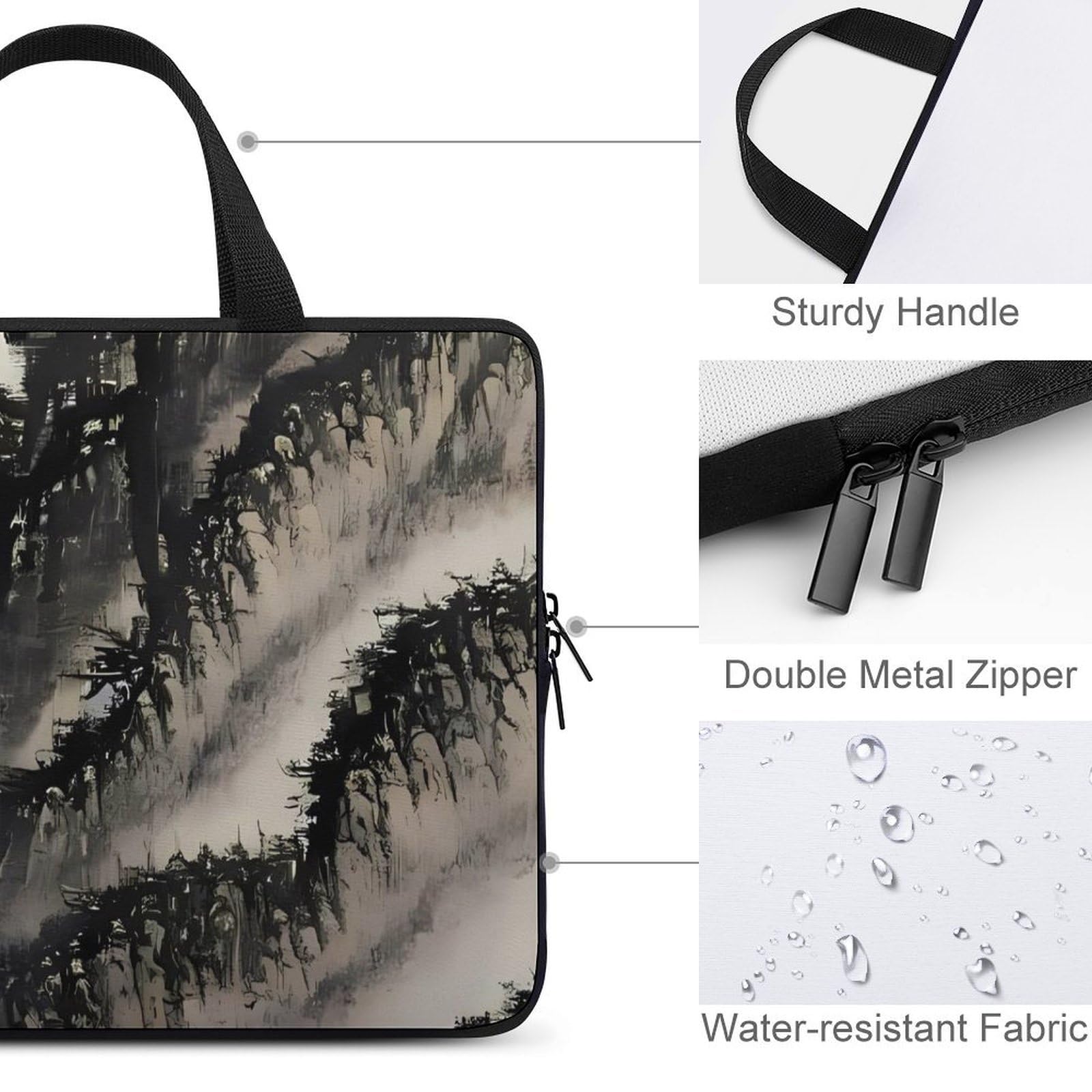 Custodia per laptop da 17 pollici, ultra sottile, leggera e impermeabile, in neoprene resistente, con cinghia da polso