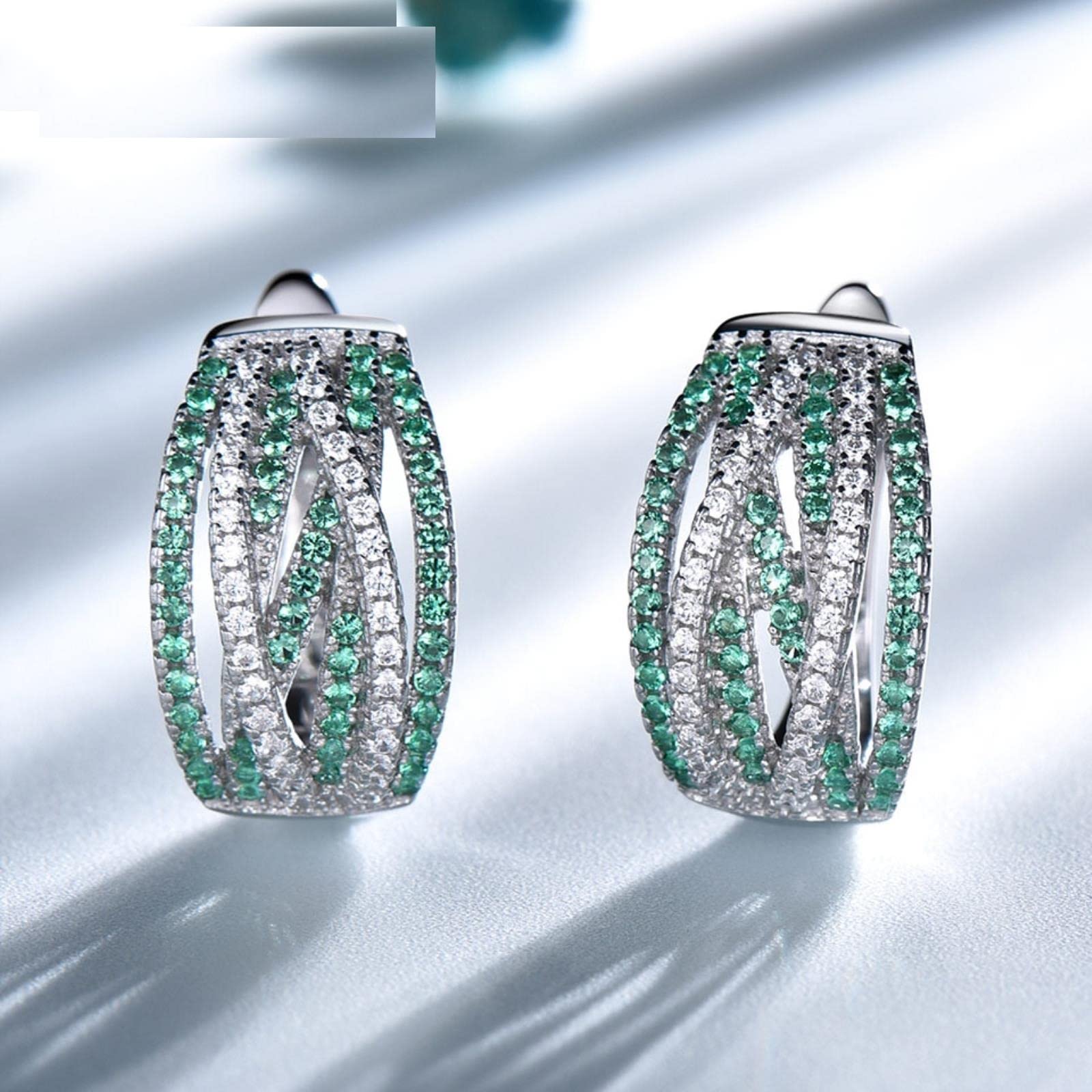 Pendientes De Clip De Esmeralda para Mujer, Joyería De Plata 925, Regalo De Boda para Fiesta, Pendientes De Plata De Ley 925, Joyería Fina