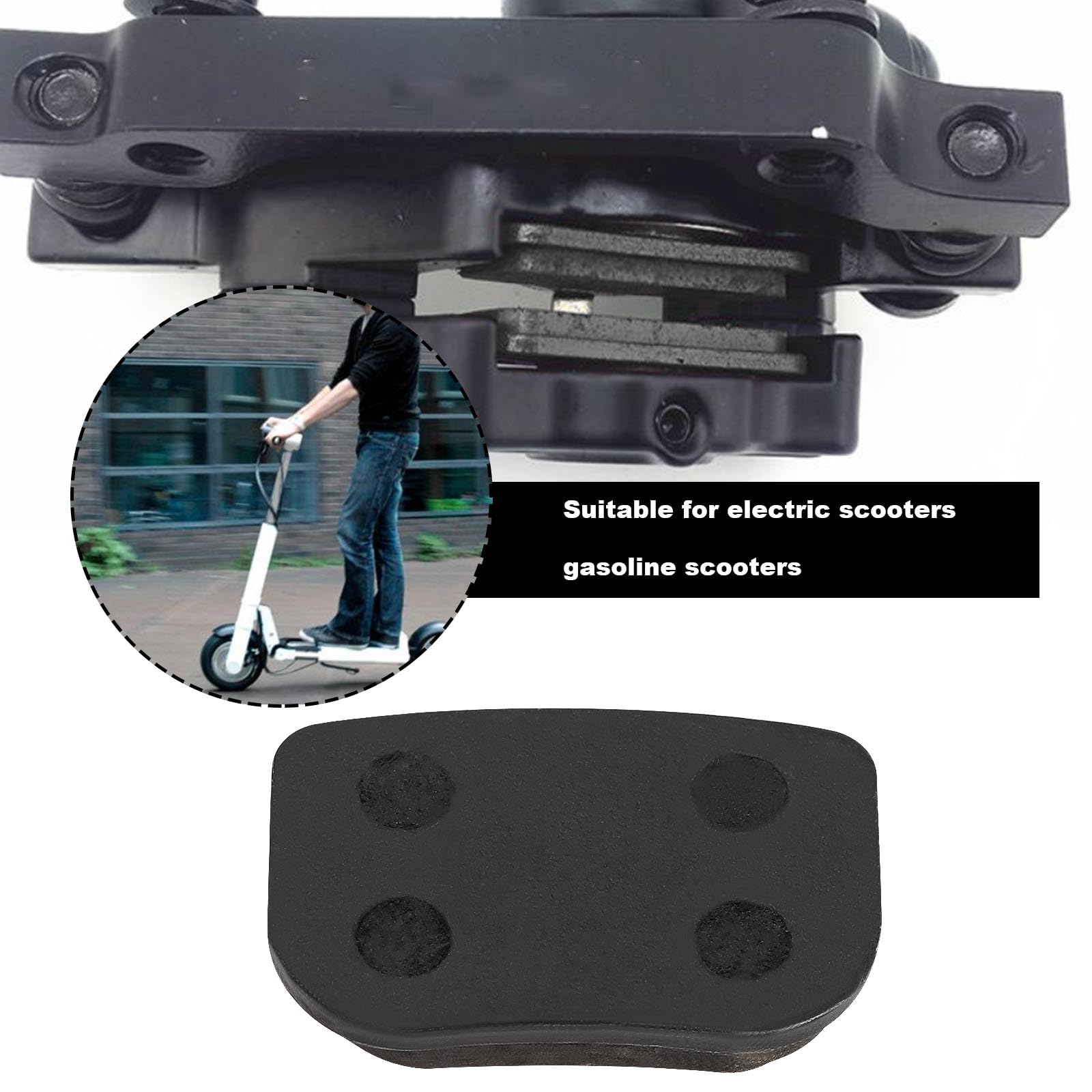 2 Paar Bremsbeläge Kompatibel mit Mach1 Elektro- Oder Benzin-Scooter, Verschleißfeste Scheibenbremsen Scooter Reparaturset 27,5 X 18mm Schwarz