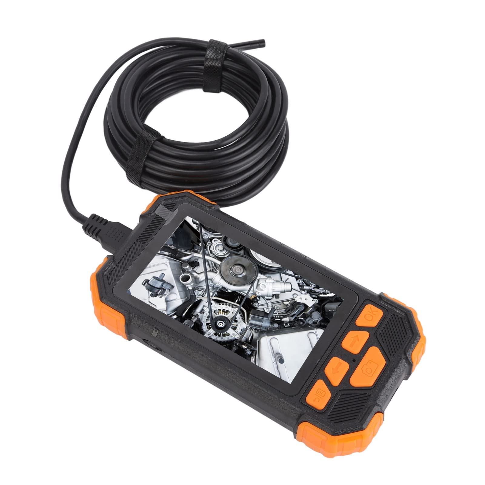 TENP Endoscopio a Doppia Lente, Schermo IPS da 4,3 Pollici Telecamera per ispezione periscopio HD 1080P con Batteria da 3000 mAh per lavori Sott'Acqua (Arancia)