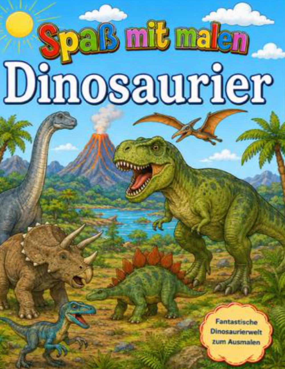 Spaß mit malen: Dinosaurier