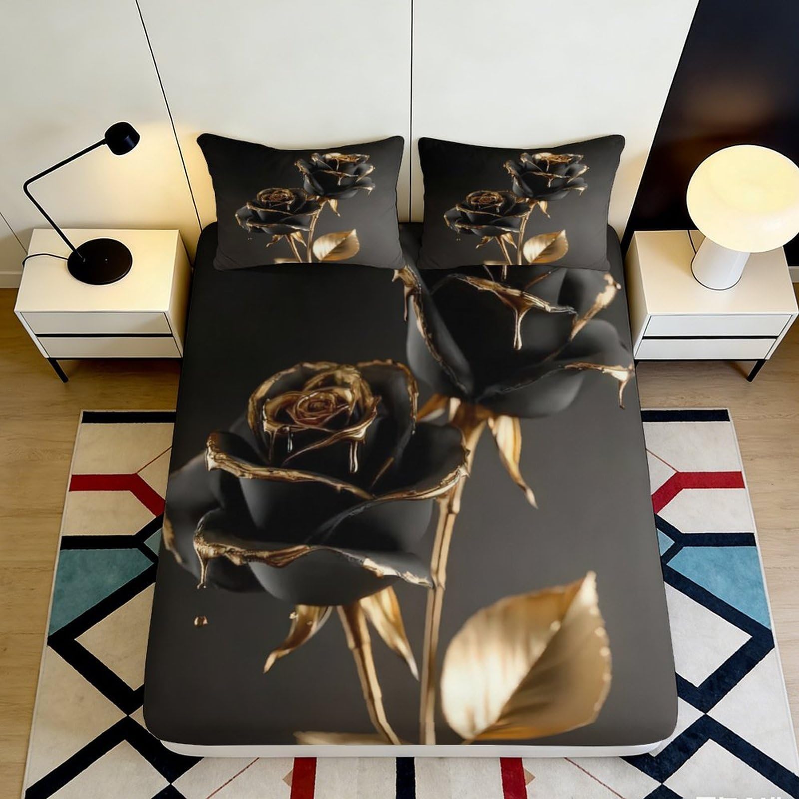 3D Printed Cute Elephant Fitted Sheet Microfiber Deep Pocket Non-Slip Full Wrap Elephant Mattress Fitted Cover for Bedroom 90x200x25cm