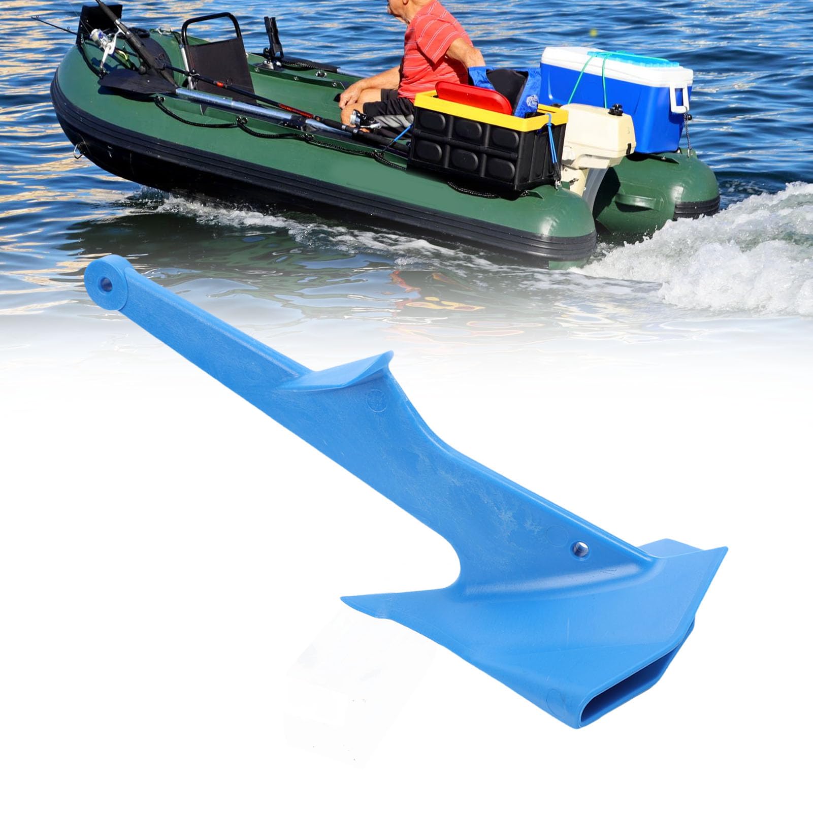 Ancla de Bote de Nylon, Ancla de 1 Kg/2.2 LB PWC, Ancla de Jetski con Punta Pesada Puntiaguda para Kayak en Jet y Embarcaciones Personales, 3 Metros de Profundidad