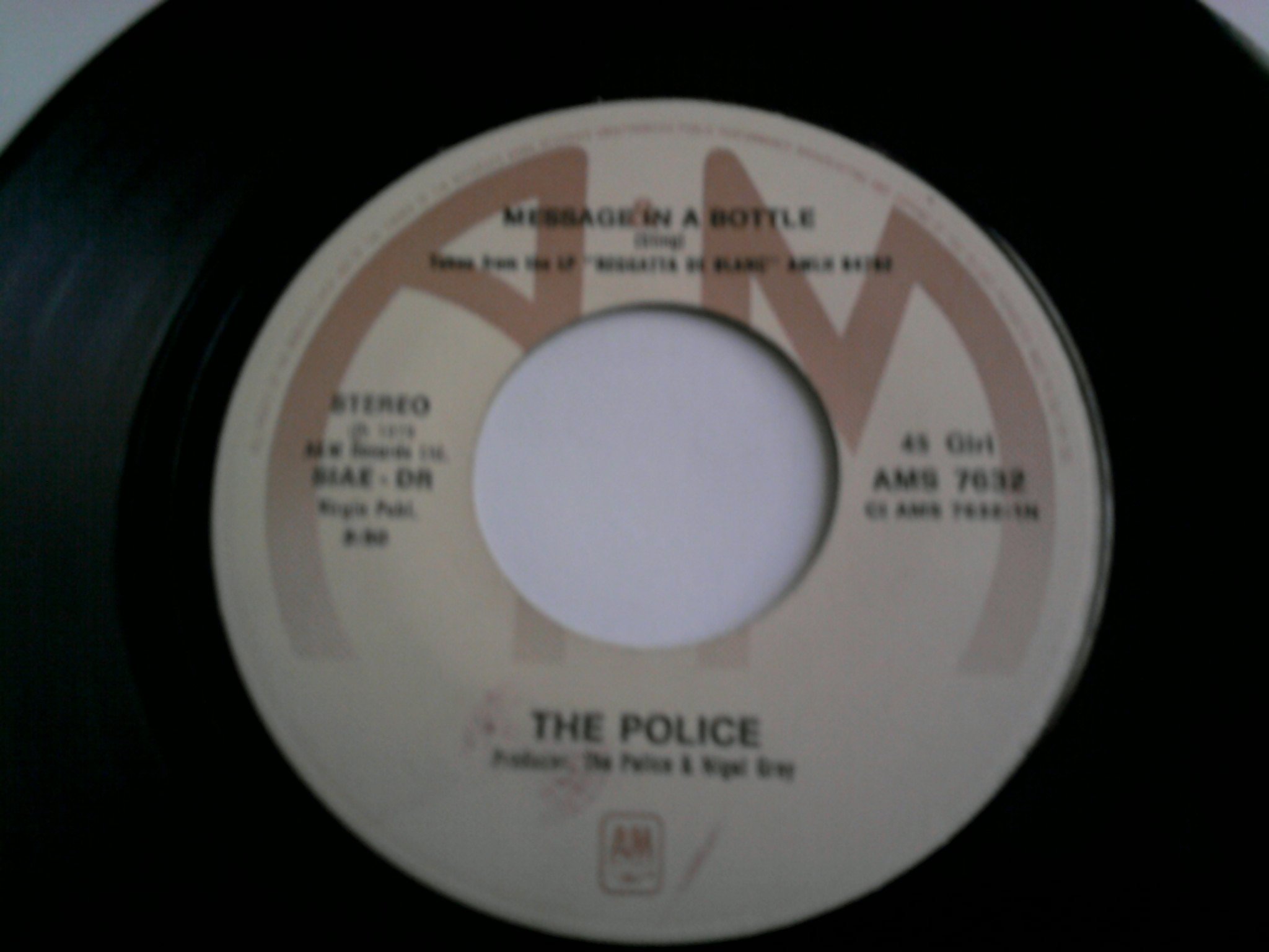 The Police "Message In A Bottle / Landlord" (Vinile 7" - 45 Giri) (A&M,Cat. Nr. AMS 7632)