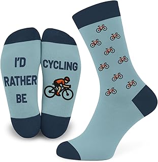 Cycling Socks Bike Gifts for Men | Size 6-12 Cotton Rich Funny Socks Cycling Gifts for Men | Bike Accessories Presents For Male Cyclists | Bicycle Secret Santa for Him Stocking Fillers
