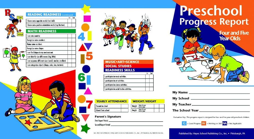 amazon-com-hayes-preschool-progress-report-cards-10-per-pack-ages-4-5-toys-games for Free Printable Preschool Progress Reports Amazon.com: Hayes Preschool Progress Report Cards, 10 Per Pack (Ages 4-5) : Toys & Games for Free Printable Preschool Progress Reports