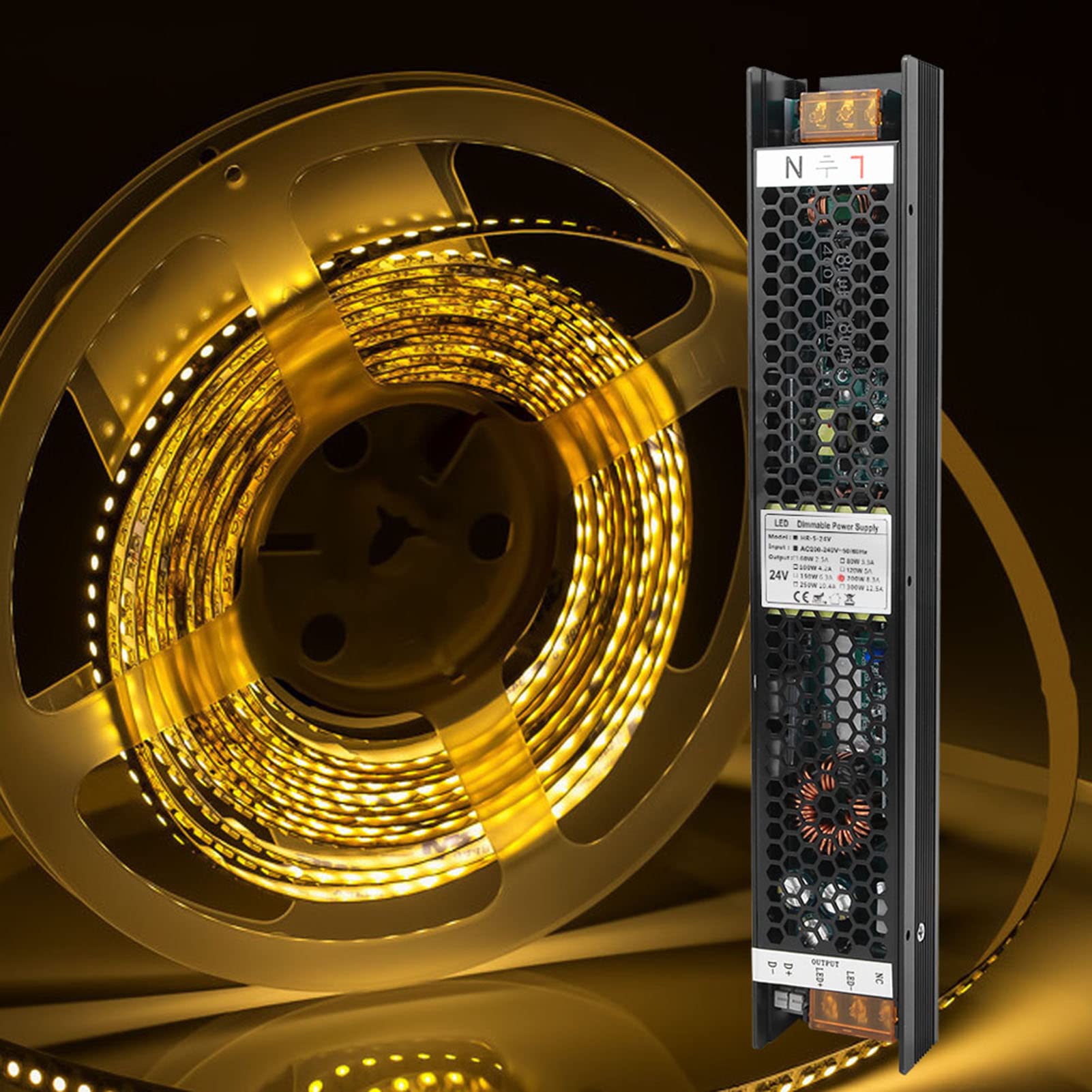 Fafeicy LED Dimmable Power Supply, Carcasa de Aleación de Aluminio Fuente