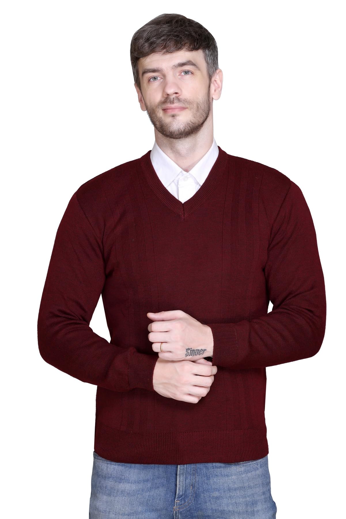 venatoria V Neck Wool Fullsleeve Pullover Sweaters for Men Winter-picture-48
