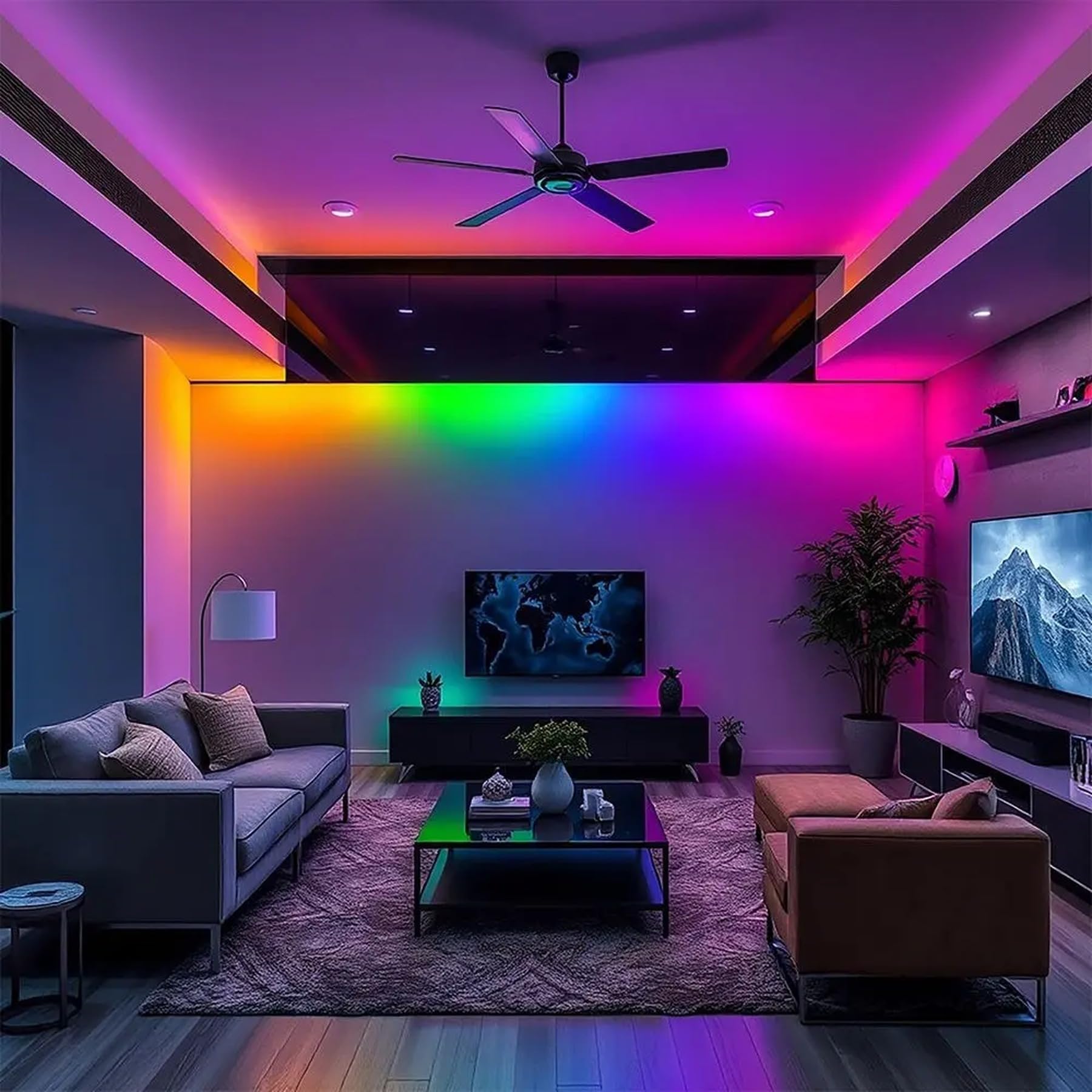 A2ZWORLD Neon Flex RGB Smart 5 metrów USB 5 V 3 W/m 30 LED/m z pilotem i aplikacją Bluetooth LotusLamp - wielokolorowe światło RGB do wnętrz