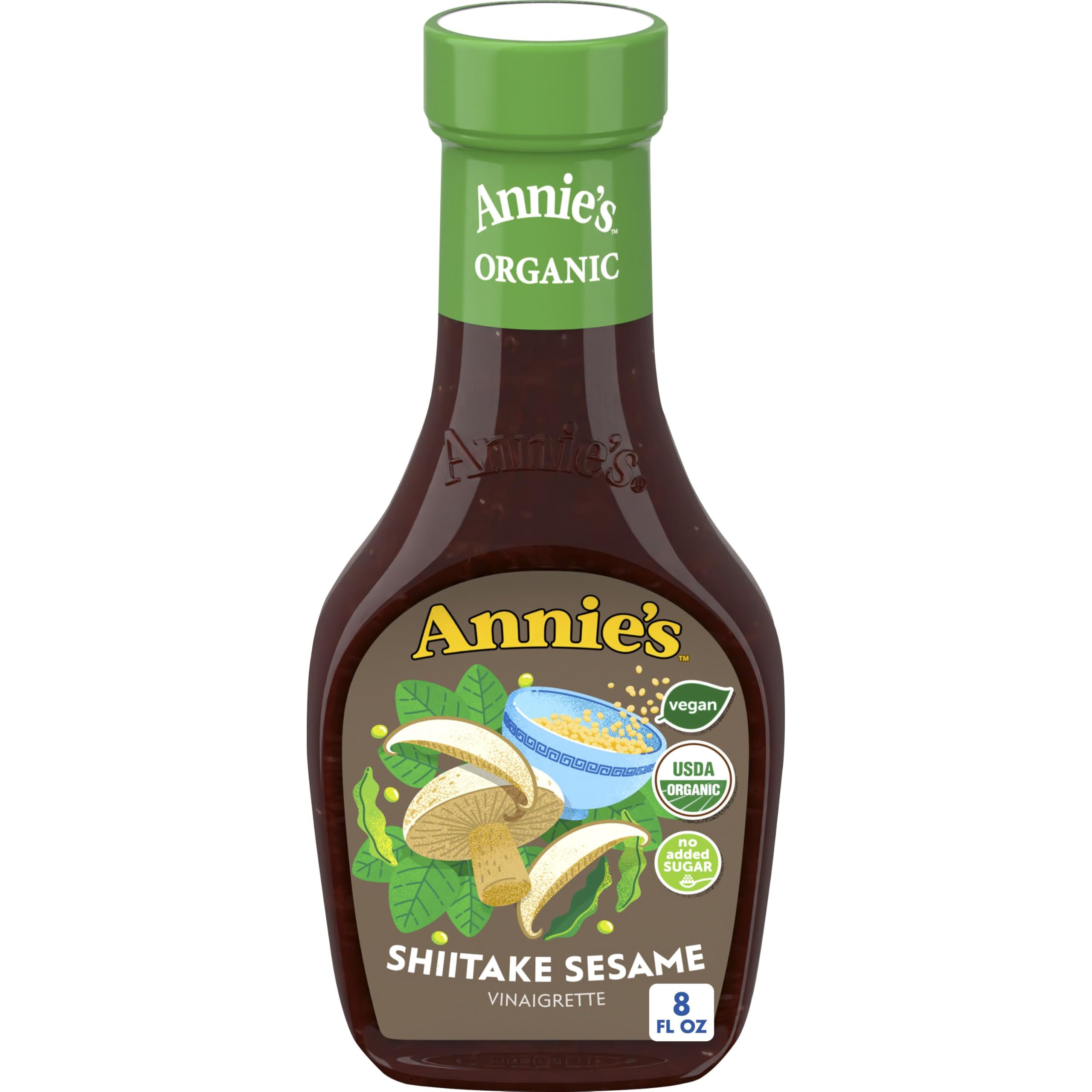 Annie's Organic Shiitake Sesame Vinaigrette Salad Dressing, Vegan, Non-GMO, 8 fl oz