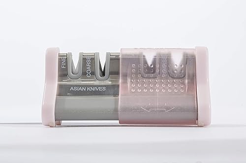 Miniatura 4 de Smith' 51135 Slide Sharp Edge Grip Afilador de 4 ranuras, color rosa, compacto, base antideslizante, agarre en V patentado, borde recto y cuchillas