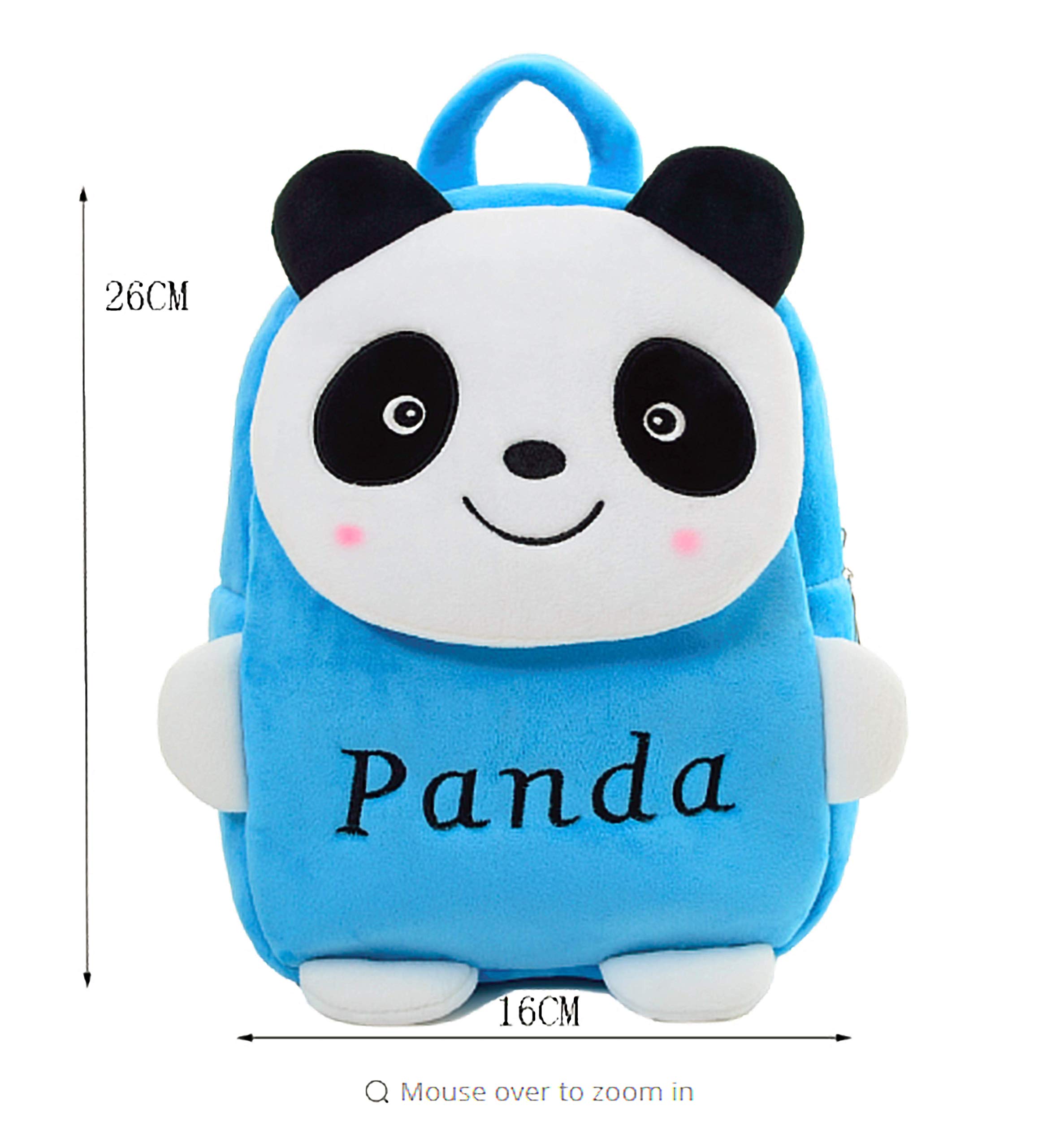 Frantic Kids Soft Cartoon Animal Travelling School Bag Soft Plush Standard 1 Compartment Backpack Boys Girls For 2 To 5 Years Boys/Girls Nursery, Preschool, Picnic(Skyblue Panda) Standard,10 Litres