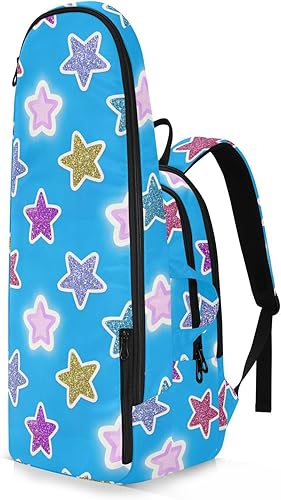 Miniatura 2 de Mochila de tenis para mujeres y hombres, transpirable, con purpurina falsa, con diseño de estrella de dibujos animados, bolsa de tenis azul con