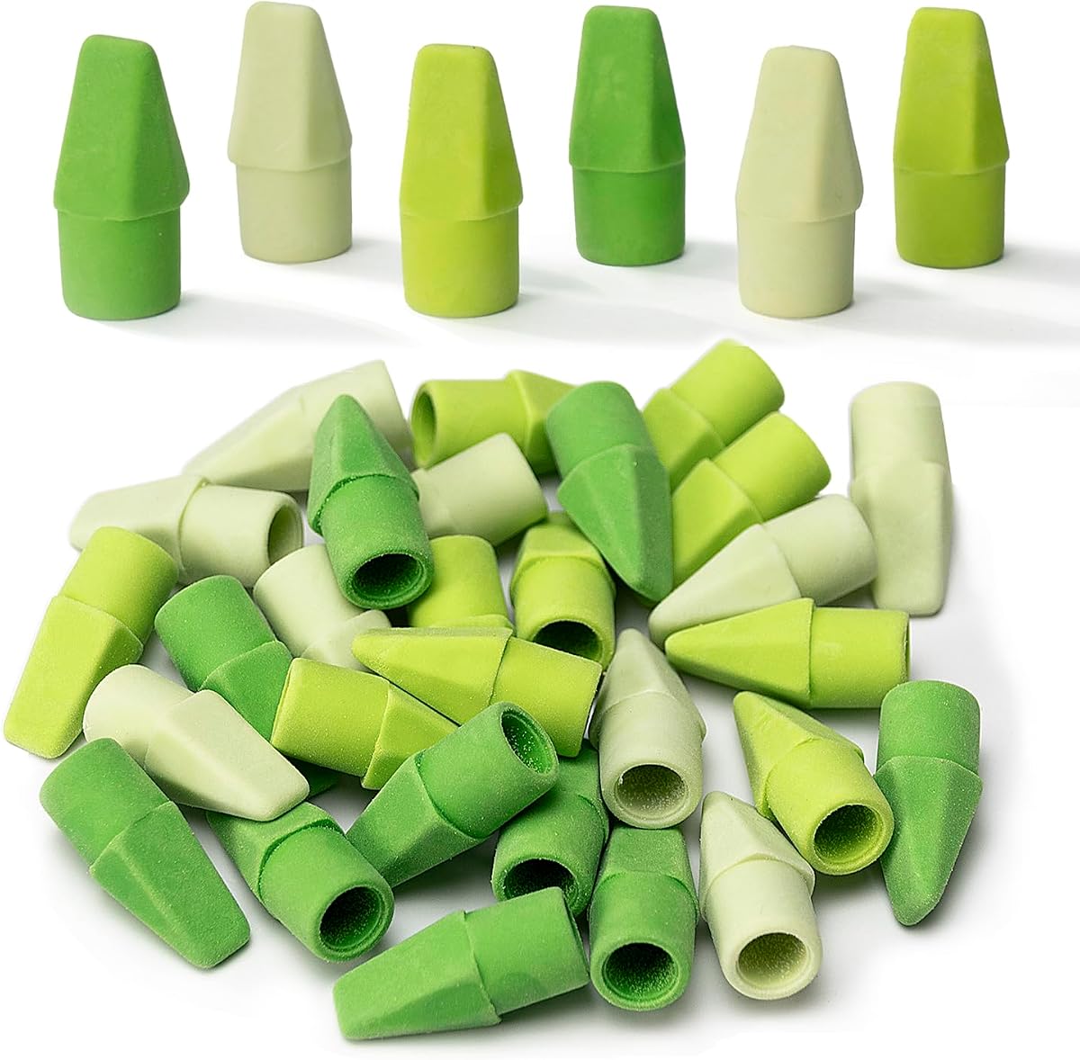 Mr. Pen- Pencil Erasers Toppers, 30 Pack, Colorful | No-Smudge Cap Pencil Erasers for Precise Erasing, Kids, Teachers, Studying Supplies, Green Shades