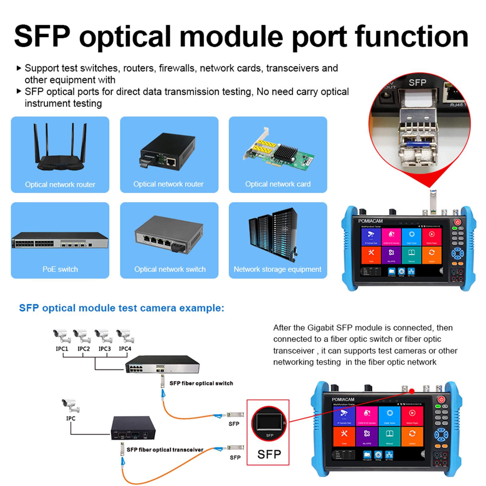 Strumento ditest per telecamera IP IPC-9800MOVTADHS Plus Tester analogico multifunzionale per telecamera IP Monitor touchscreen IPS da 7'' 8MP SDI TVI AHD CVI TDR OPM VFL Telecamera POE WIFI CCTV HDMI