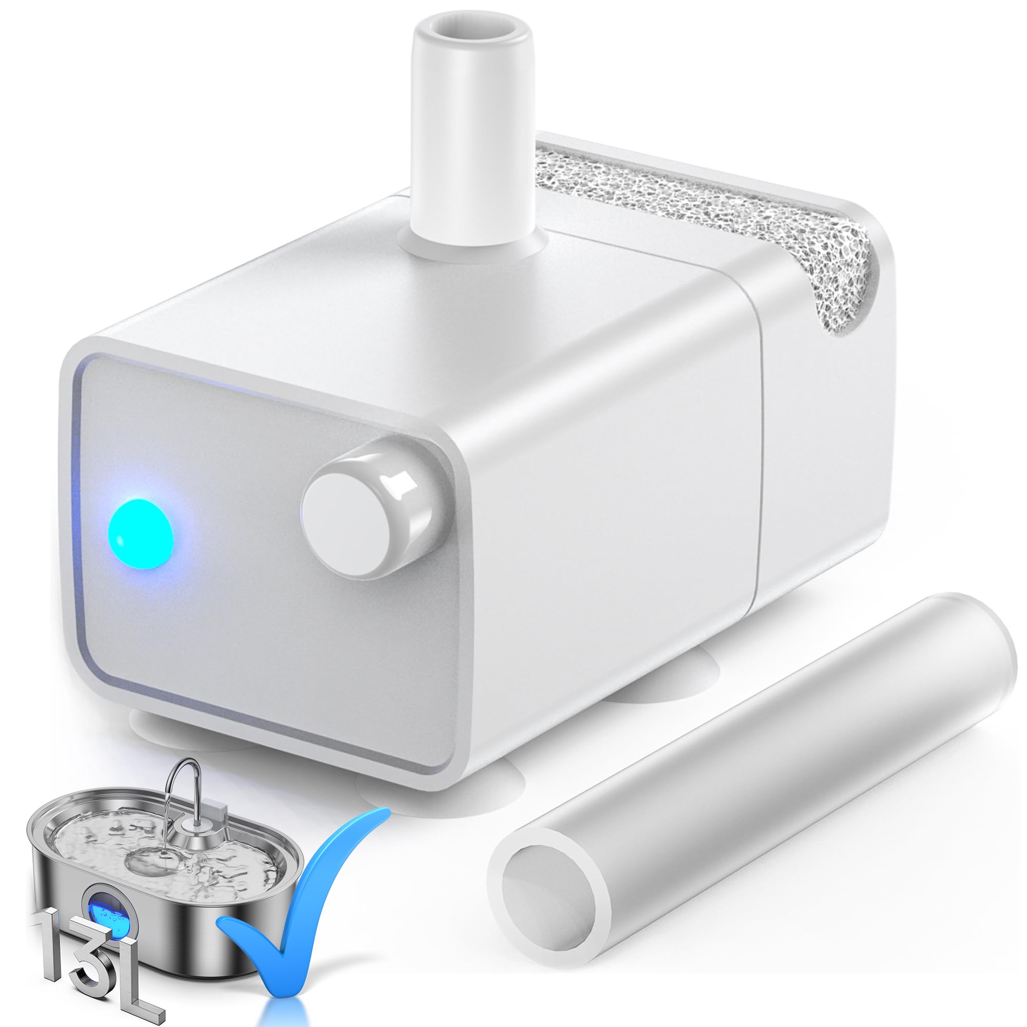 3.4Gal Dog Water Fountain for Large Dogs, 13L Stainless Steel Large Pet Fountain with Deeper & Wider Drinking Area, Automatic Dog Water Bowl Dispenser