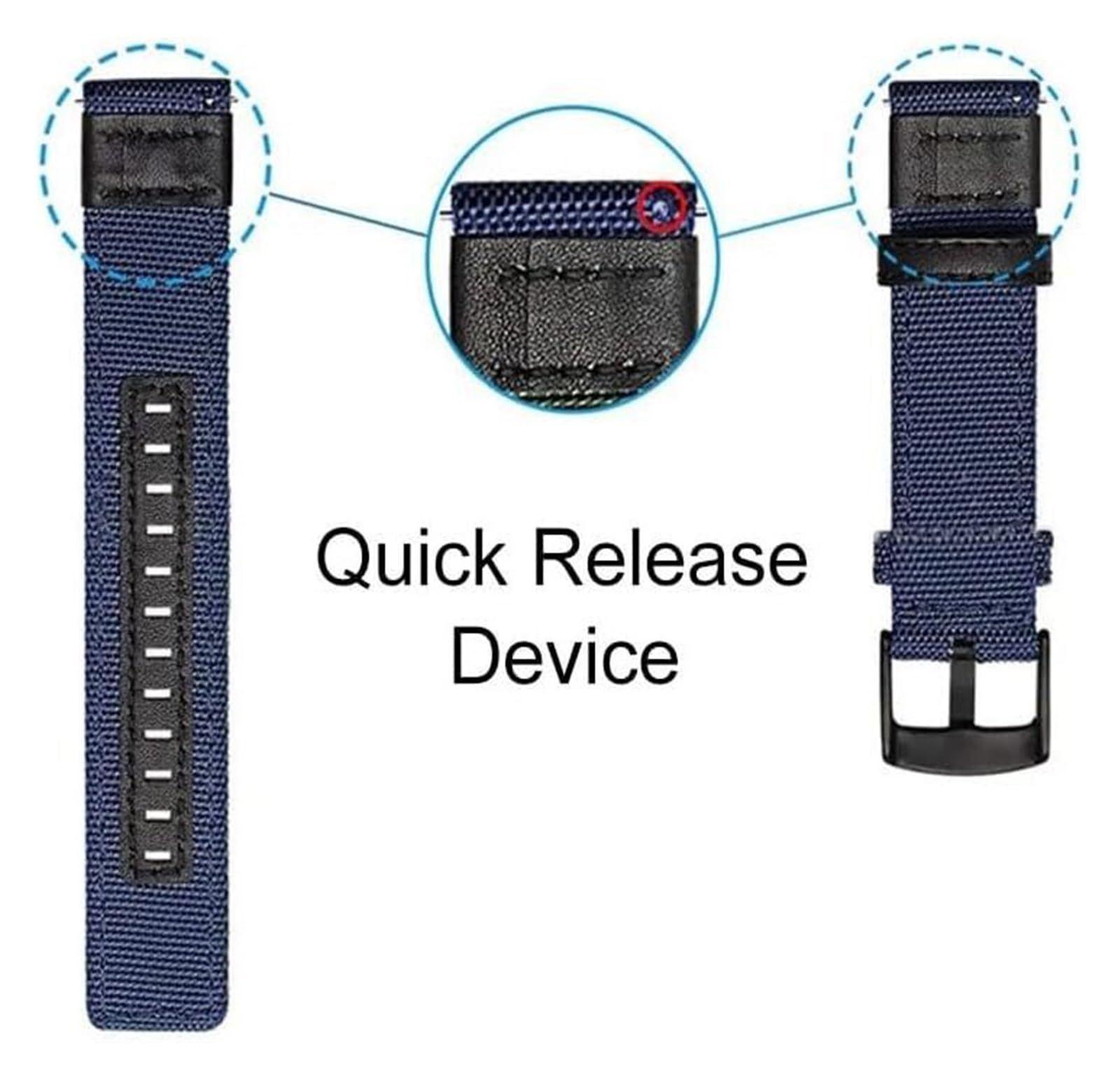 Remplacement du bracelet de la montre intelligente Bracelet de montre en Nylon 20mm 22mm, Bracelet de remplacement à dégagement rapide, Bracelet en toile for Sport de plein air