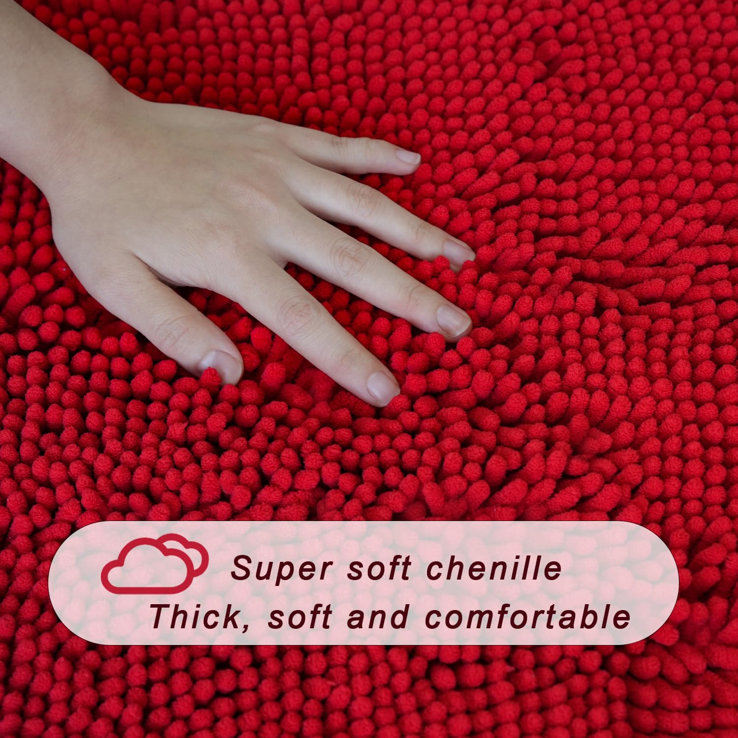 BOANKODU Juego de 2 alfombras de baño, ultrasuaves y absorbentes, de felpilla, antideslizantes, lavables (20 x 32 pulgadas + 20 x 20 pulgadas en forma de U), color blanco
