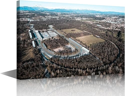 TUMOVO Monza Circuit Italia - Lienzo decorativo para pared, pintura de carreras de Fórmula 1, impresiones de paisajes sobre lienzo, imágenes