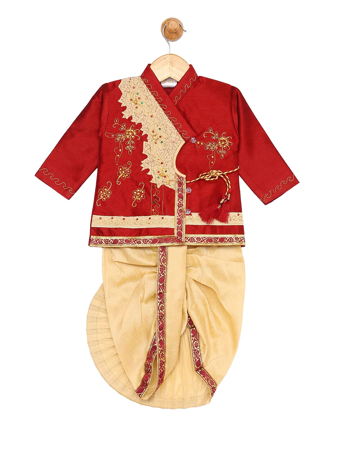 Jbn Creation Boys' Maroon Silk Blend Kurta And Dhoti Set (Jbnbcdk001Ma_2-3 Years_Maroon)
