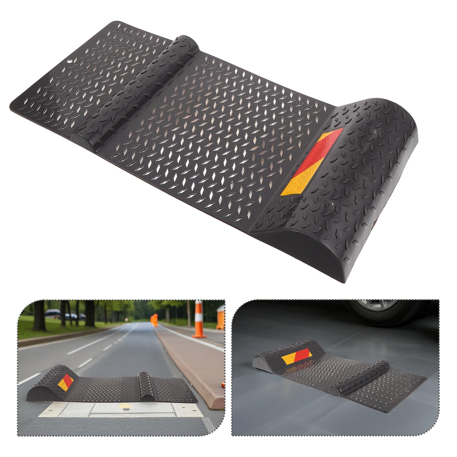 GALPADA Cunei Antiscivolo per Ruote Auto in Plastica PE Maniglia Portatile, Blocco Fermaruota per Camper, Camion e Garage, Base Antiscivolo per Parcheggi e Sicurezza Veicoli