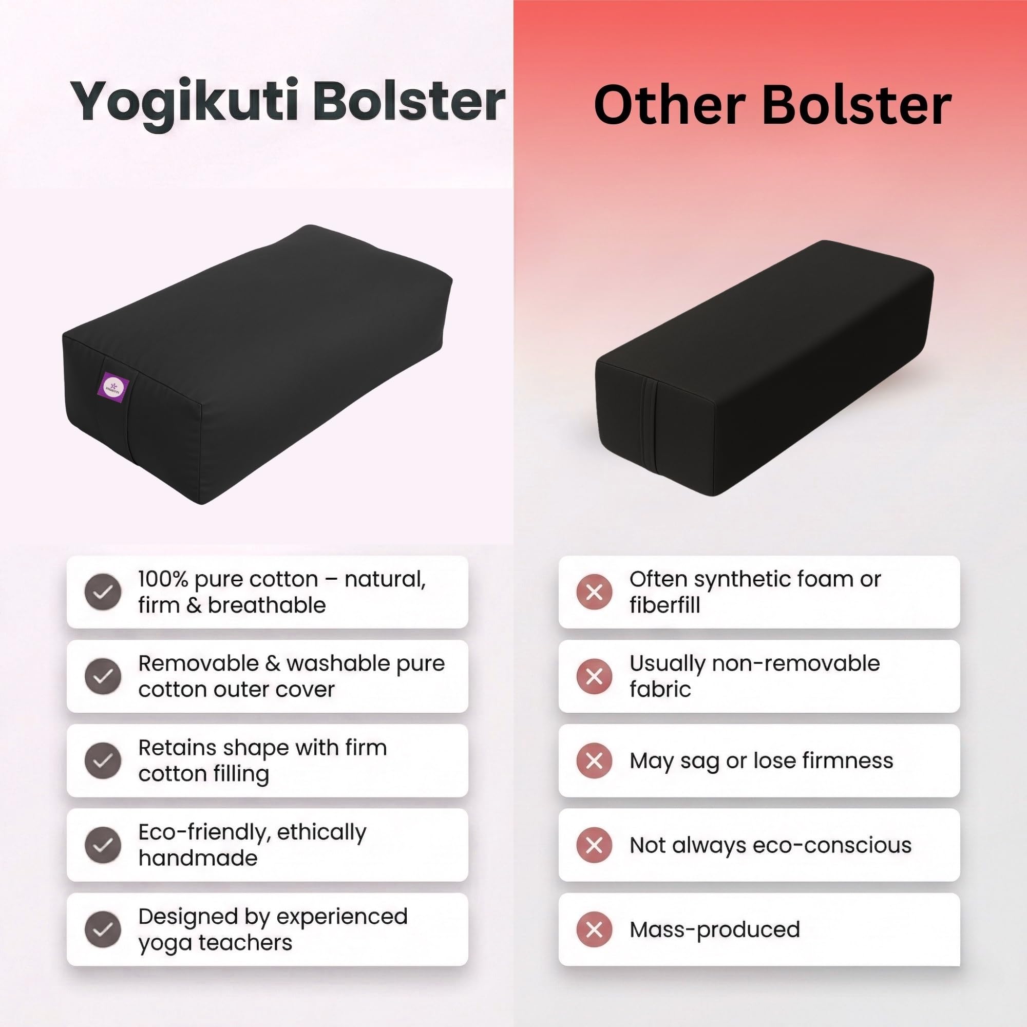 Prostokątny bawełniany dywanik do jogi, poduszka do jogi, poduszka do jogi, Yin Yoga Bolster, Iyengar Yoga Bolster (czarna)