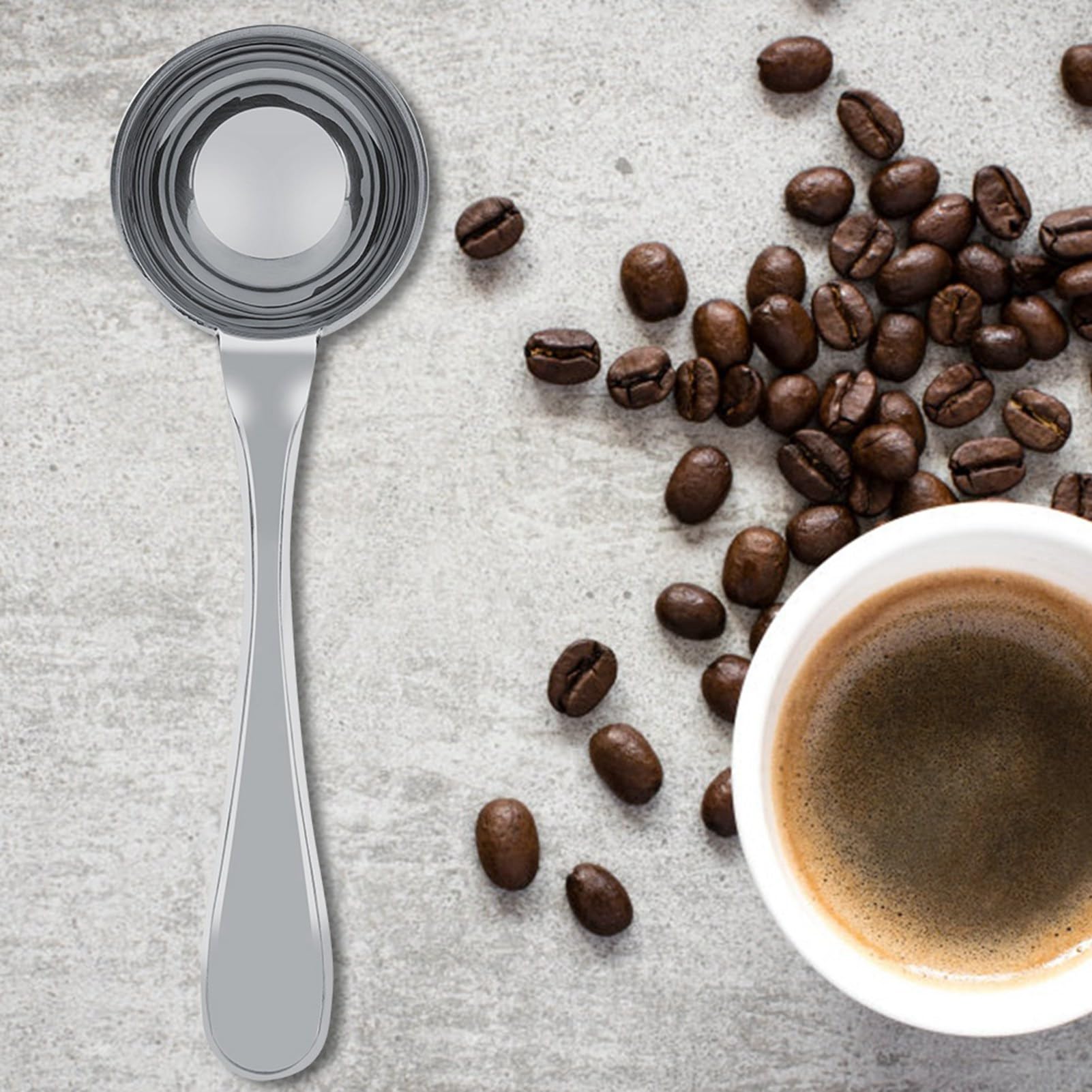 HEEPDD Stainless Steel Long Handled Coffee Measuring Spoon, Durable Measuring Spoon for Coffee and Tea, 15ml Capacity for Easy Access and Tea Supplies (30ML)