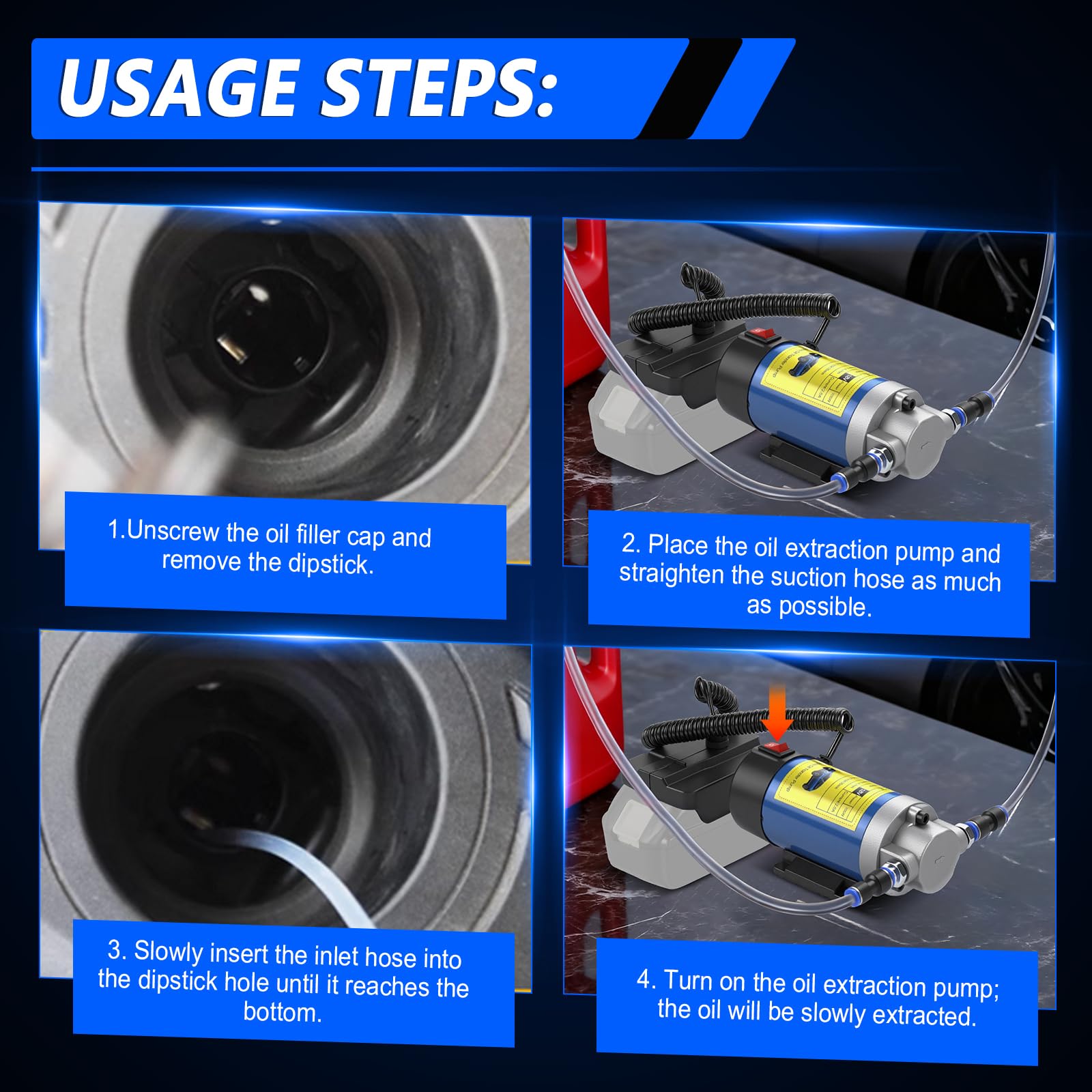 Kabellose Dieselpumpe kompatibel mit Makita 18V Akku, 100W Tragbare Motorölabsaugpumpe mit 2 Schläuchen für Traktor, Wohnwagen, Boot, LKW (ohne Batterie)