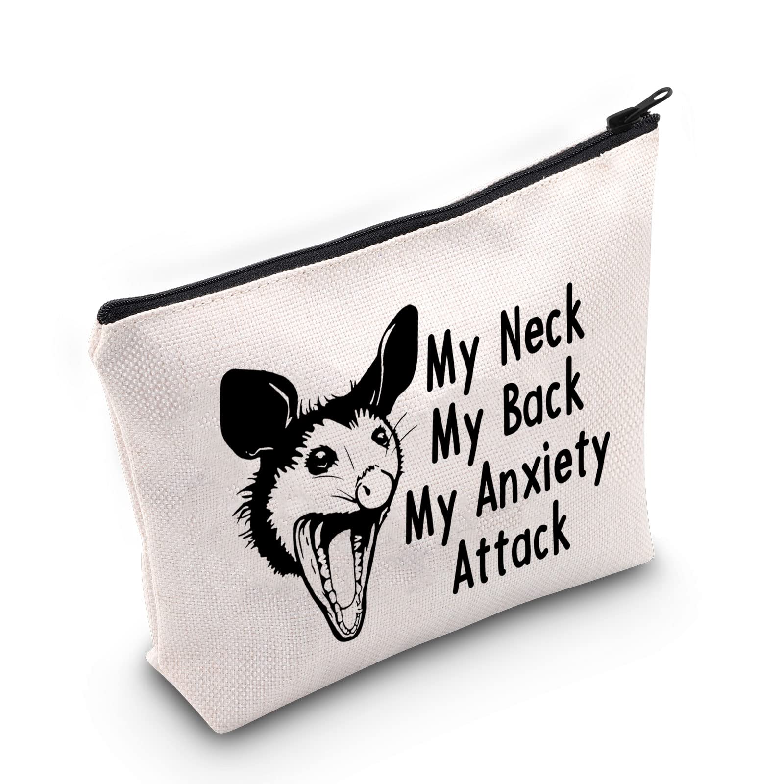 JNIAP Possum Makeup Bag Opossum Lover Gift My Neck My Back Opossum Cosmetic Bag Pouch Friend Gift (funny possum bag)