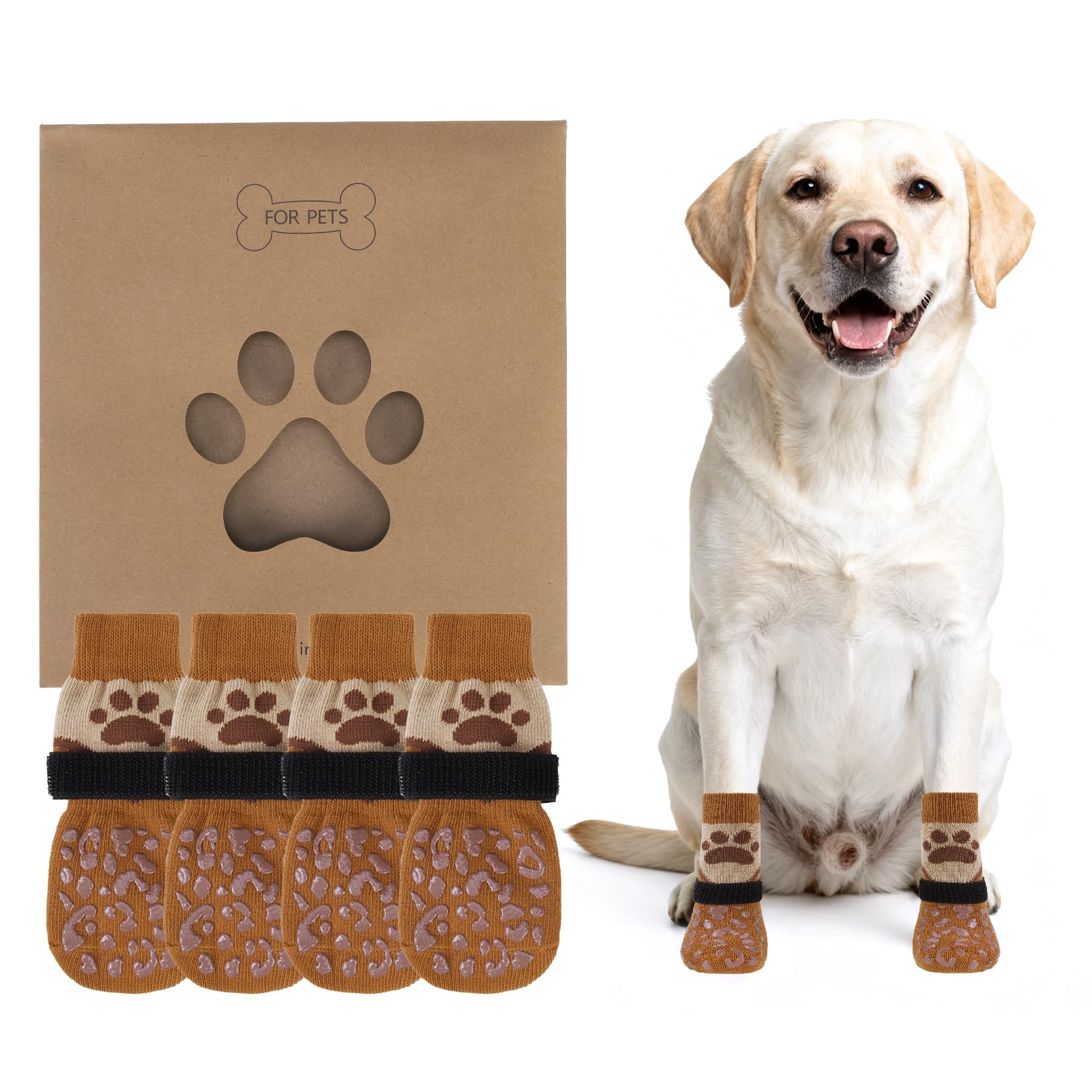 KOOLTAIL Dog Socks Shoes for Hot Pavement, Breathable & Warm Winter Dog Booties to Prevent Licking Paws for Small Medium Large Senior Dogs,Non Slip Grippy Pet Boots & Paw Protectors for Hardwood Floor