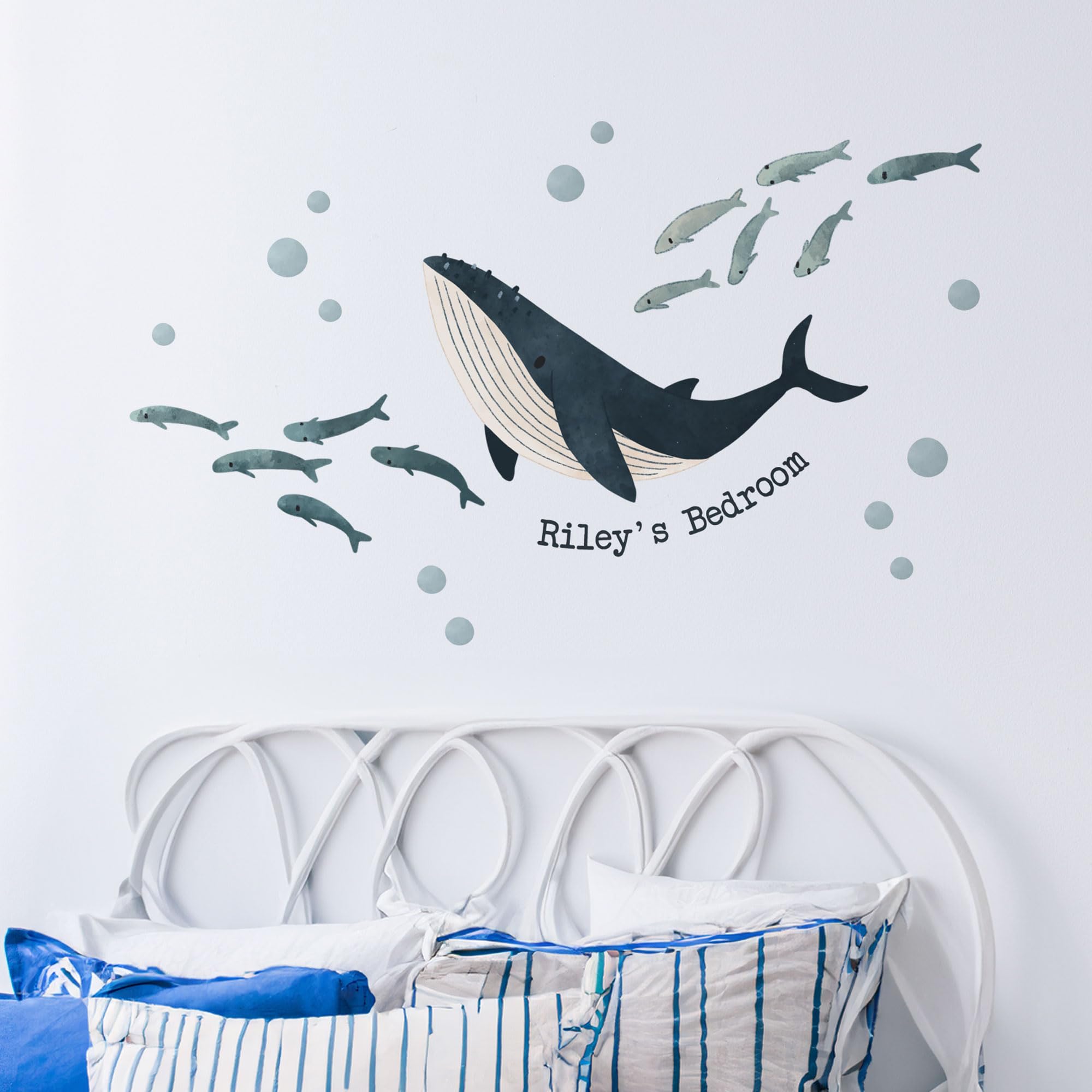 Personalised Ocean Friends Wall Sticker – Custom Underwater Scene Wall Decals, Kids Room Decor, Easy to Apply & Removable