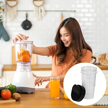Toyvian Smoothie Cup with Lid 24oz Plastic Replacement Juicer Cup Compatible with Oster Pro 1200w Accessories for Kitchen Blenders and Juicer Repair