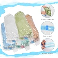 Vista 3 de 10 bolsas de compresión sin necesidad de vacío, 3 tamaños, bolsas de vacío de viaje para embalaje de equipaje, bolsa enrollable para ahorro