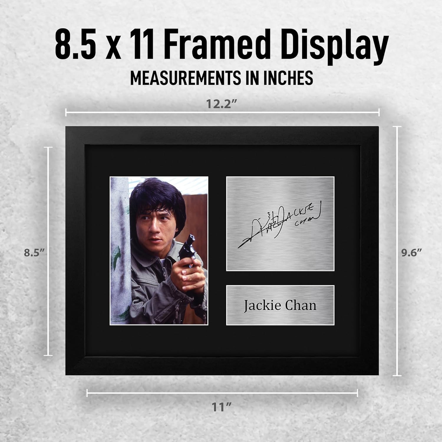 HWC Trading Jackie Chan Framed Gift Signed Printed Autograph Martial Arts Police Story Print Photo Picture Display - US Letter Size