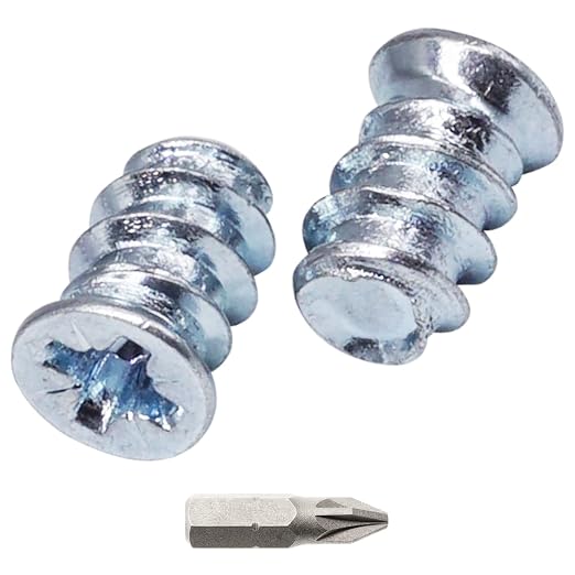 SKIR'CO (50 uds.) Tornillos europeos cincados de 5,8 x 9 mm, tornillos para corredera de cajón, cabeza plana avellanada, tornillos para bisagras