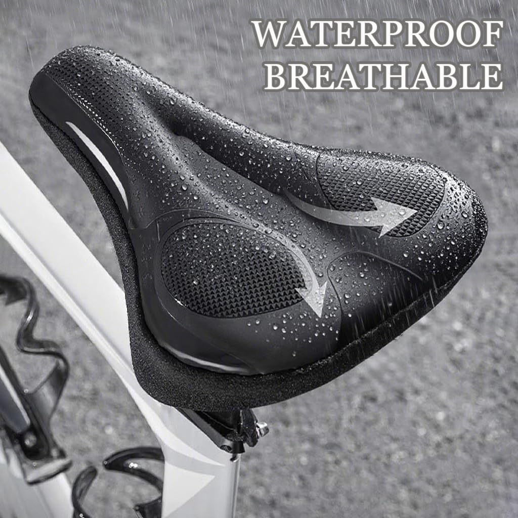 Bike Seat Cushion for Aventon Pace 500, Comfort Gel Watertight Bike Seat for Men & Women Memory Foam Gel Breathable Shock-Absorbing Anti-Slip Biking Gear,A