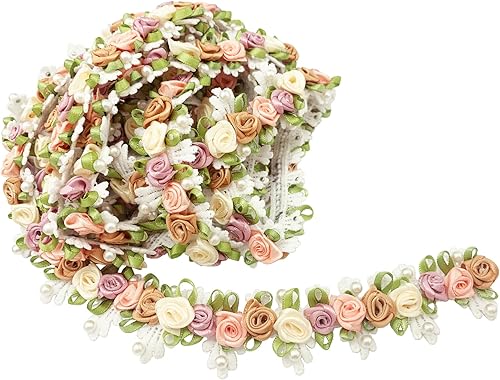 Cinta vintage con borde de encaje de flores, 3 yardas, apliques bordados de tela para costura, vestidos de novia, fiestas, decoración de boda,