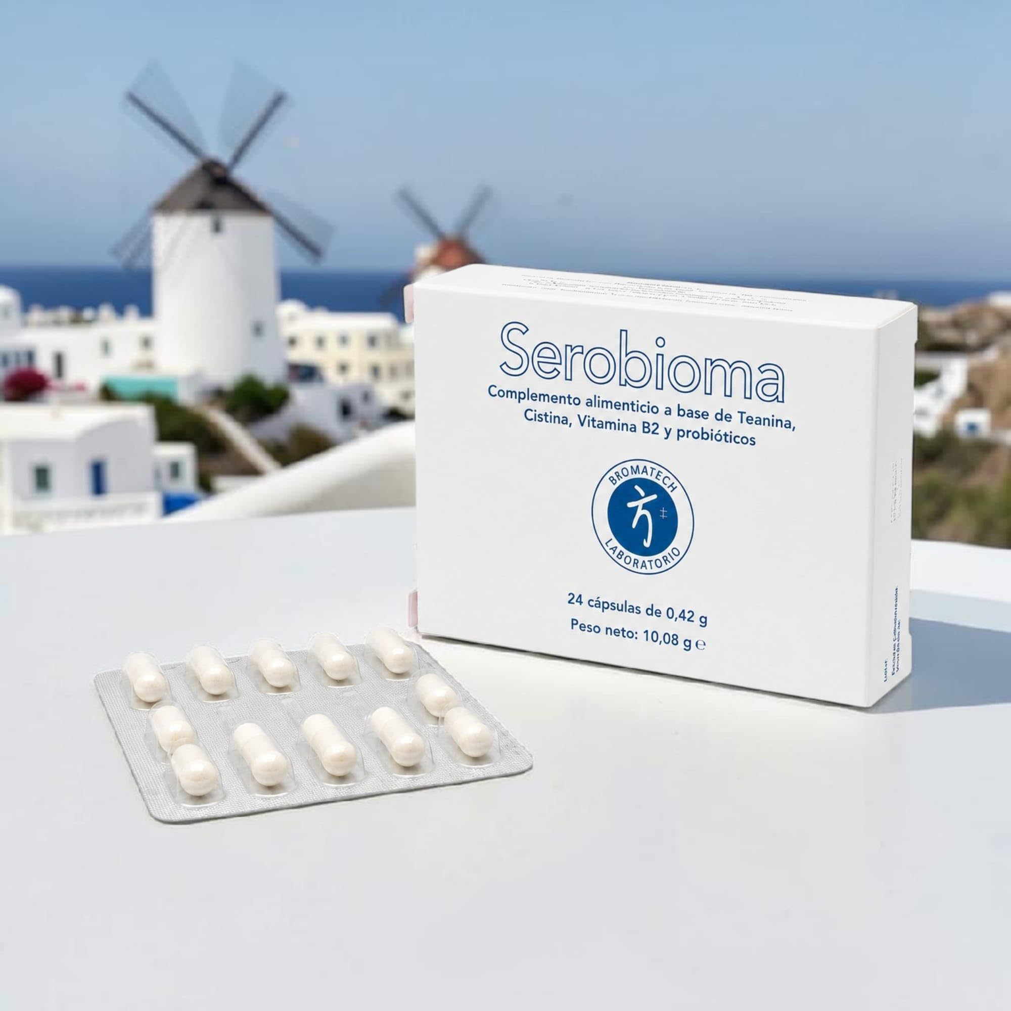 Bromatech Serobioma - Pack Ahorro 2 x 24 Cápsulas - Eje Intestino-Cerebro y Permeabilidad Intestinal - Con L-Teanina, Vitamina B2 y Lactobacilos - Ayuda a Mantener la Integridad de la Salud Digestiva