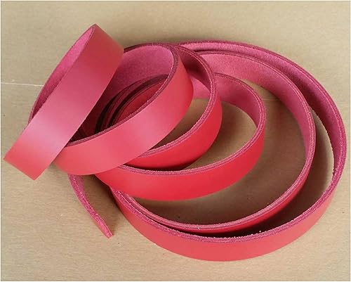 Miniatura 9 de Tiras de piel roja de 1 14 pulgadas de 8 a 9 onzas. (0.126-0.142in)  Correas de cuero Latigo de hasta 96 pulgadas de largo, fabricadas en Estados